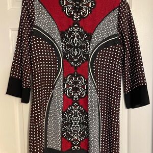 Laundry By Shelli Segal Red and Black Patterned Mini Dress